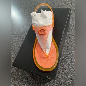 Coach Natalee Jelly Sandals - Tangerine - Size 9